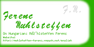 ferenc muhlsteffen business card